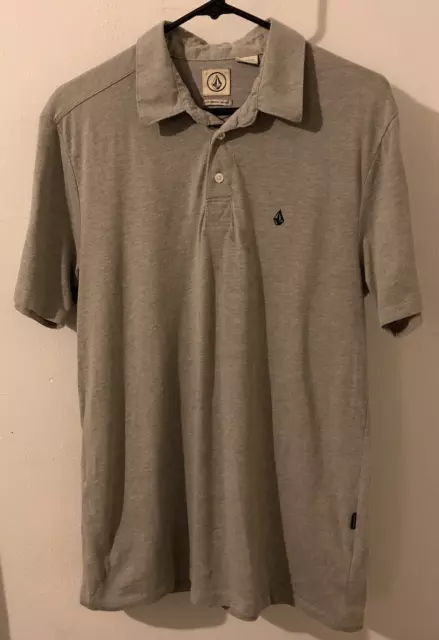 Volcom Mens Polo Short Sleeve Shirt Size Medium M Grey