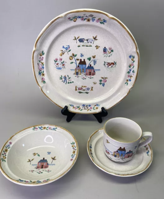 International Tableworks Heartland Place ajuste de 4 piezas. plato, platillo taza tazón