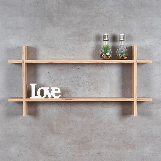 SCAFFALE SOSPESO IN Legno Scaffale A Parete Scaffale Bagno-parete