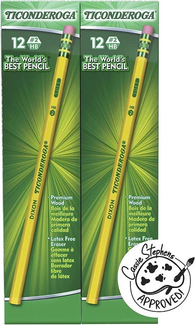 Ticonderoga Wood-Cased Pencils, Unsharpened, #2 HB Soft, Yellow, 96 Count