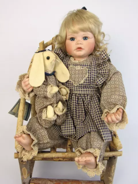 Vintage 1996 Ashton Drake MILLIE Porcelain Doll 14" by Mary Tretter w/ Her Bunny