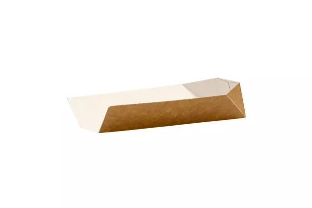 Kraft Buff Disposable Takeaway Cardboard Open Ended Hot Dog Tray Food Packaging