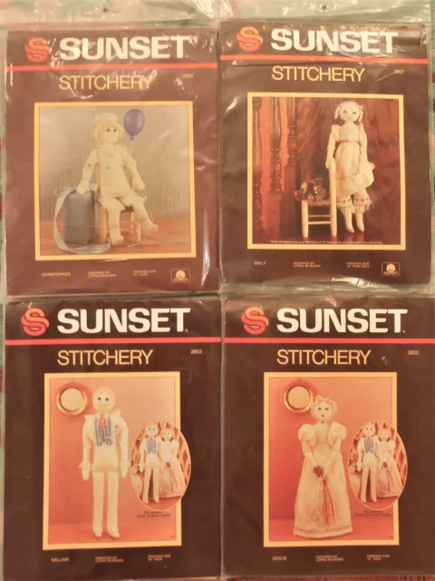 4 kits de costura al atardecer muñecas de 18" novia/novio Grace/William&Emily/Christopher