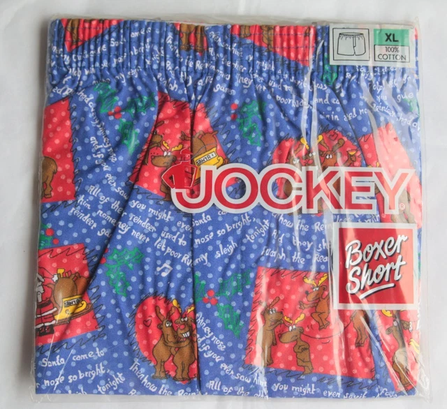 Boxer Vintage Jockey XL Rudolf Il Naso Rosso Renna 1990 Gamba a Forma