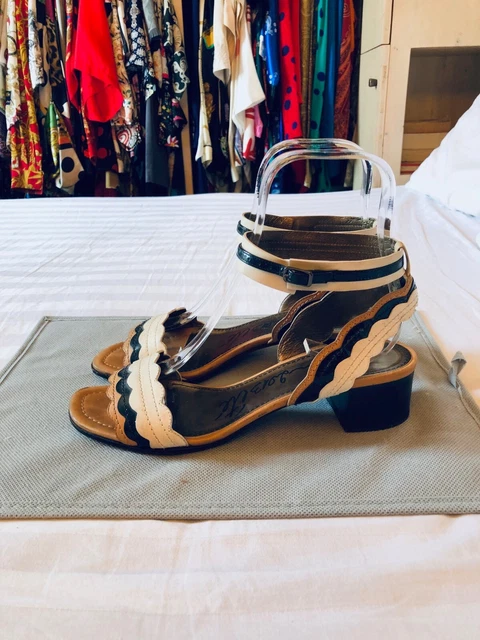 LANVIN LUSSO SANDALI Pelle Multicolore Originale 40 Eur 9 Us 6 Uk