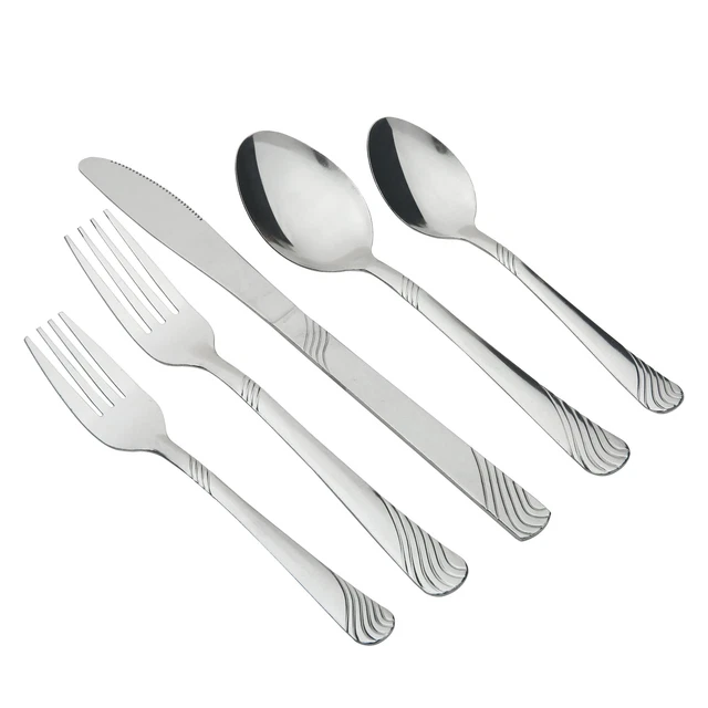 SWIRL 49 PIECE Stainless Steel Flatware and Organizer Tray Set, Service