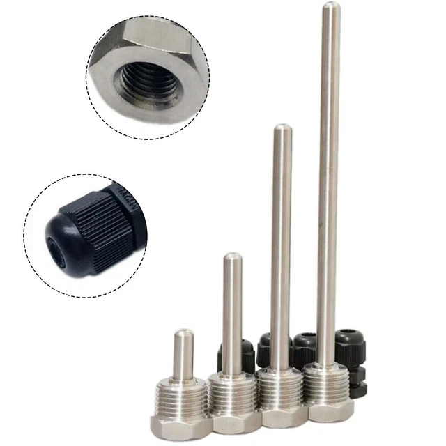 Puits thermique 4 pièces en acier inoxydable G 1/2 fil pour capteur de tempéra