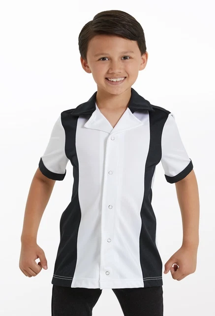 Boys Dance Recital Costume Black & White Shirt Size IC 7/8