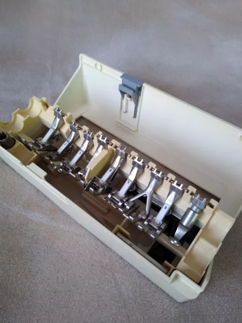 Bernina Sewing Machine Presser Feet Accessories Box Set. Pressers 1-9, More. Bernina Sewing Machine Presser Feet Accessories Box Set. Pressers 1-9, More.