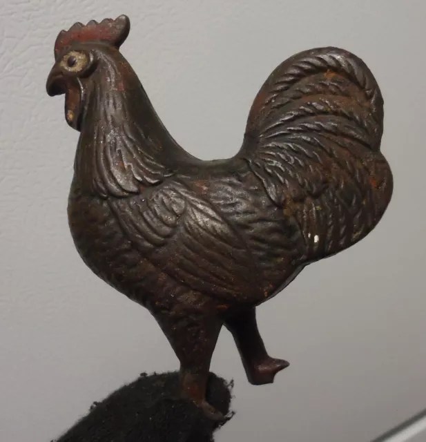 antique vintage cast iron arcade rooster chicken still bank penny