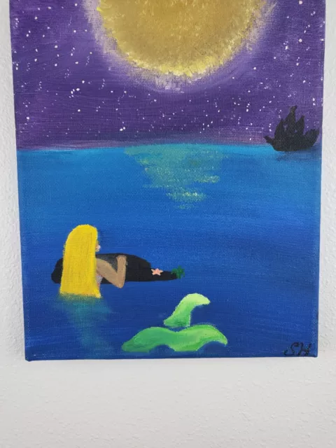 Mermaid & Pirate Ship - Original Acrylic Painting