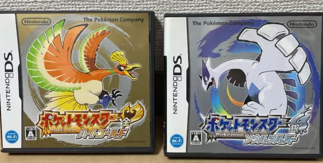 Nintendo DS Pokemon Heart Gold & Soul Silver set Japan NDS w/pokewalker