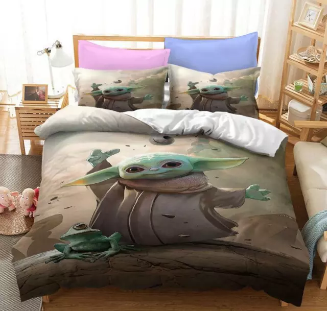 Yong Master Yoda Bedding Set Doona Cover Mandalorian Duvet Cover PillowCase 1#
