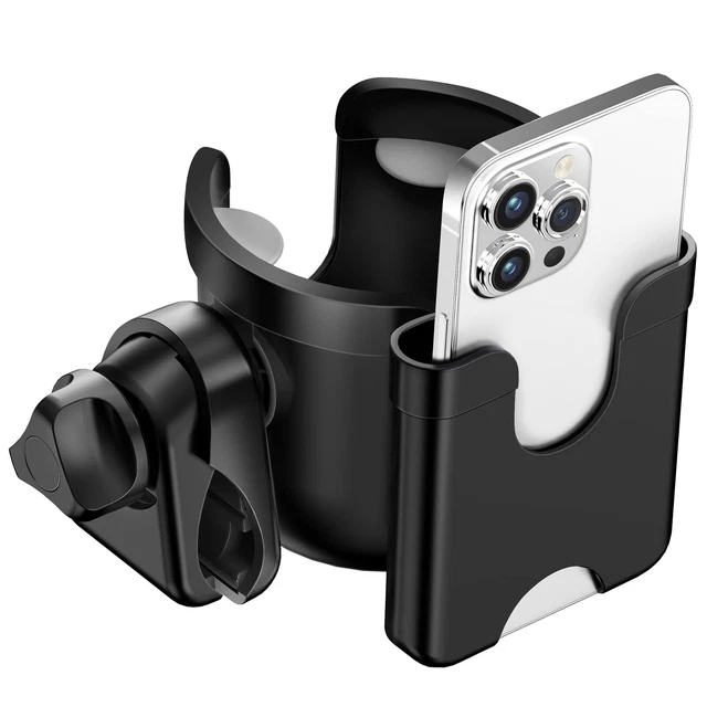 Stroller Cup Holder with Phone Holder, Universal Bottle Holder for ...
