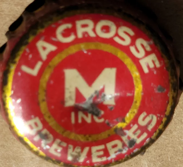 1930s LACROSSE BREWERIES BEER CORK BACK  BOTTLE CAP / CROWN WISCONSIN