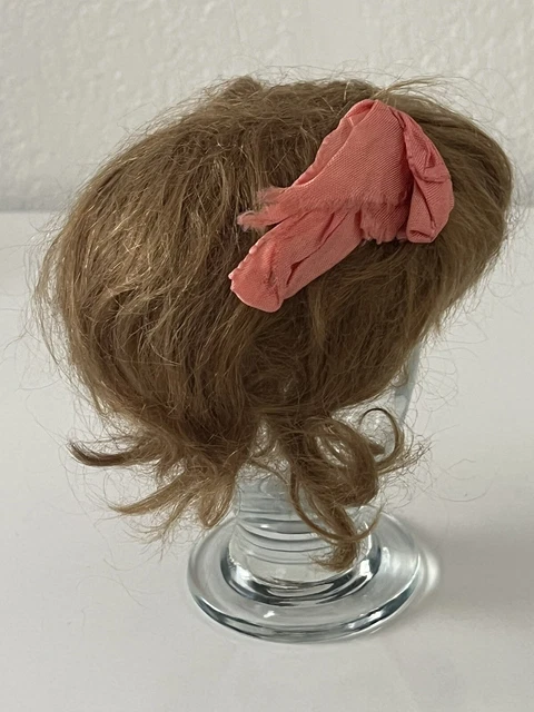 Jolie Perruque ancienne en mohair+sa calotte carton Poupée Jumeau Steiner SFBJ