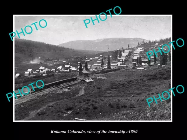 OLD LARGE HISTORIC PHOTO OF KOKOMO COLORADO VIEW OF THE TOWNSHIP c1890