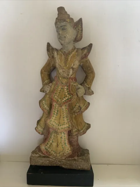 Antique Indonesian Bali Balinese Large Carved Wood Figurine 20”