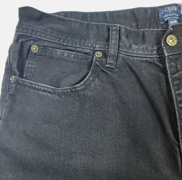 J CREW THE Sutton Jeans Mens 34X36 Black Distressed Straight Denim ...