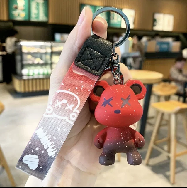 Keychain Cute Cartoon Keychain Couple Car Keychain Bag Pendant Red。