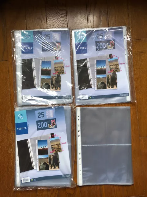 Lot de 20 pochettes plastique perforées pour photos ou cartes postales 10 x  15 cm