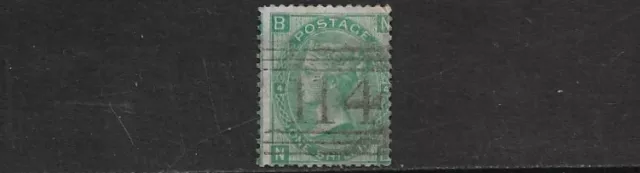 Gb - Qv - 1867 - 1/- Green Plate 4 - Wmk Spray Of Rose - Used - Sg 117 - Cat £65