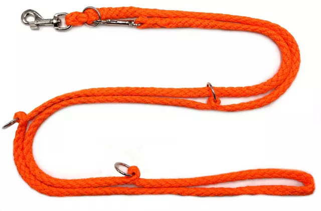 Hundeleine Doppelleine orange 2m 2,40m 2,80m 3,50m 5,00m 3-5fach verstellbar