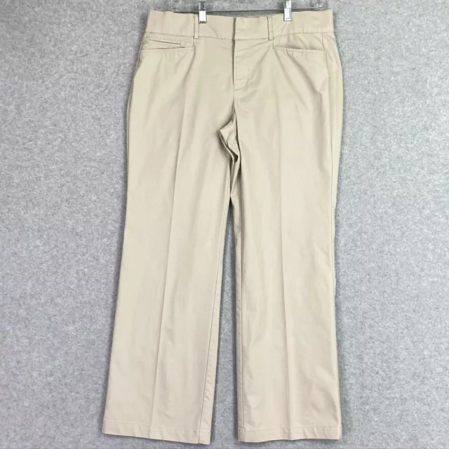 Dockers Pants Womens 12P Beige Mid Rise Stretch Straight Leg Casual Career