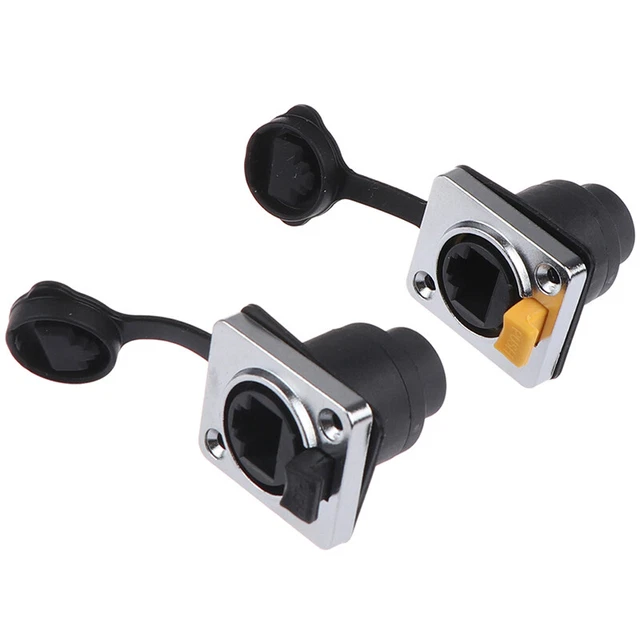 Waterproof Rj45 Protector RJ45 WATERPROOF CONNECTOR 8p8c Female Panel Mount Sockets Straight RJ45 ...