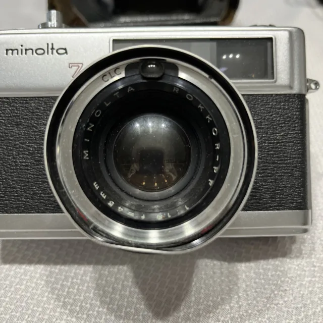 VTG Minolta Hi-Matic 7s Rangefinder Film Camera with Case & Lense Untested