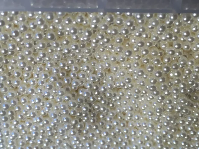 Perles de graines d'ivoire rondes non grillées vintage 2 mm valeur incroyable réduction disponible 2