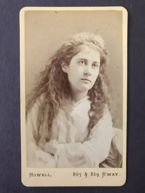Antique Broadway New York City Young Woman Actress Civil War Era Cdv Photo