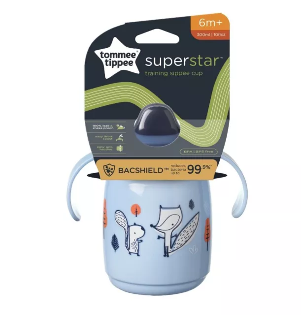 Tommee Tippee Superstar Training Sippy Cup for Toddlers, 10oz, 6+ Months, Blue