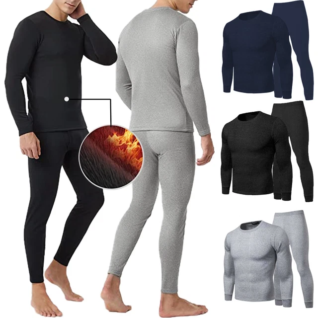 MEN WINTER FLEECE Lined 100 Cotton Thermal Long Johns Top Bottom