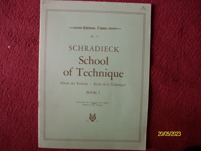 ♫ Partition / Méthode VIOLON - SCHRADIECK School of Viola technique Solo Vol 1 ♫