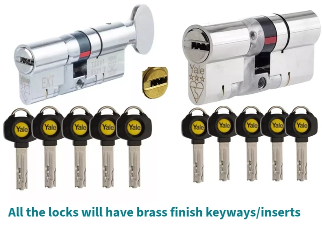 Yale UPVC Cerradura De Puerta Cilindro Euro Platino TS007 3 Star Anti R 771723 - Foto 7
