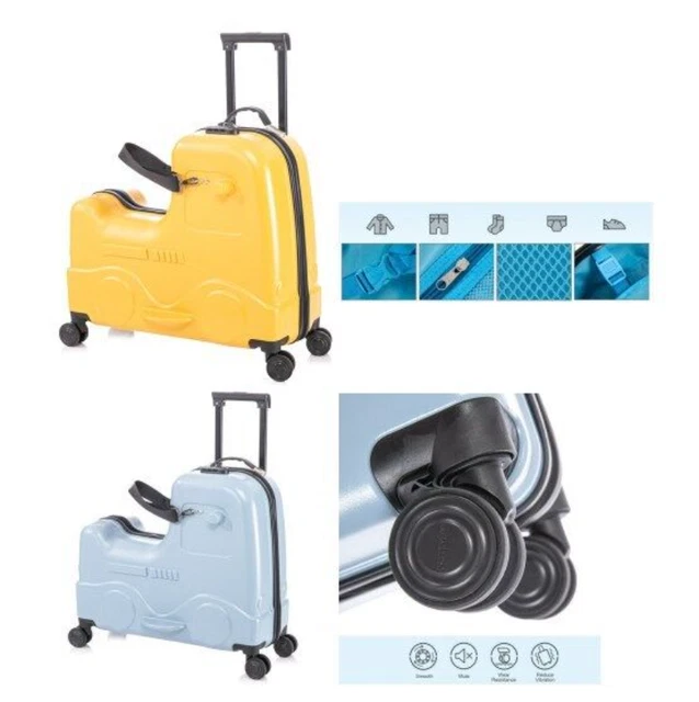 22 Inch Kid's Ride on Suitcase Carry-On Luggage with Spinner Wheels