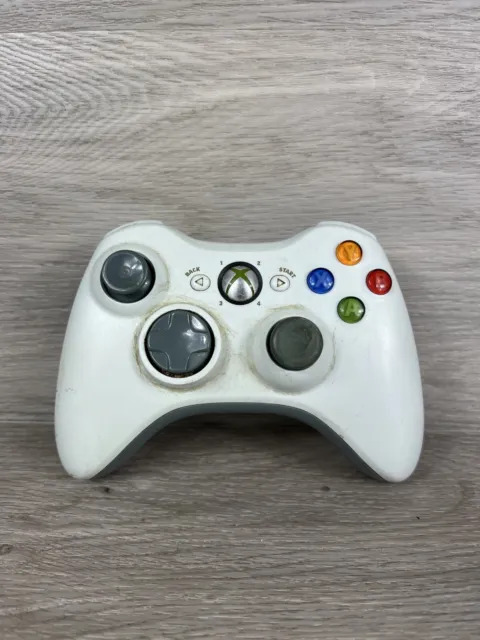 Microsoft Xbox 360 White Wireless 5-V 450mA Portable Gaming Controller For Parts