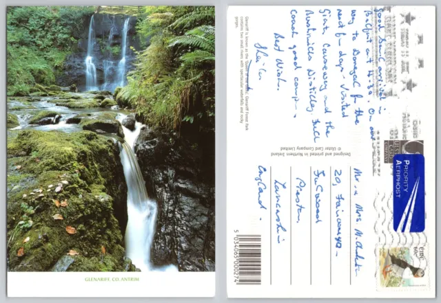 c25282 Waterfall Glenariff Co Antrim Northern Ireland  postcard 2004 stamp