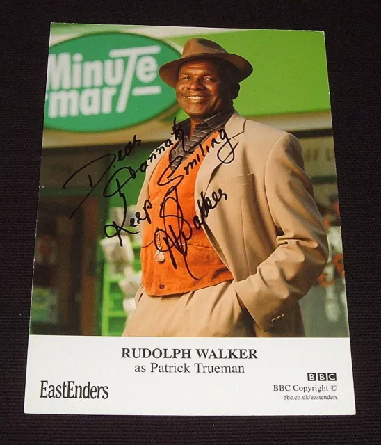 Rudolph Walker / Patrick Trueman..autographed Hand Signed Cast Card Eastenders
