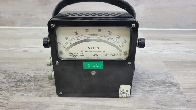 Weston Electrical Instrument Co Watts DC and 25-1000 cycles untested as is Weston Electrical Instrument Co Watts DC and 25-1000 cycles untested as is