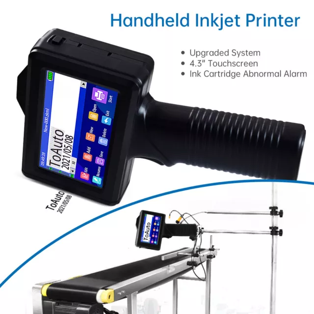 Handheld Inkjet Printer 600DPI Date Logo Barcode Coder Batch Coding Machine USA 2