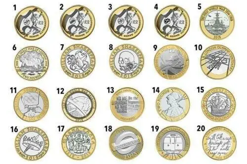 UK £2 Coins 1997 - 2020 GB Coins Two Pound