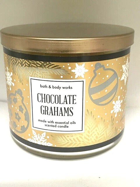 Bath & and Body Works Chocolate Grahams 3 Wick Scented Candle 14.5 oz Large