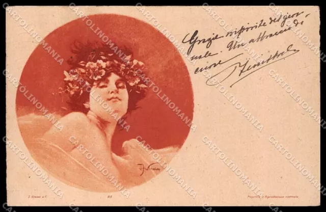 Illustratori Artist Signed Villa Art Nouveau Lady serie 95 cartolina ZG7190