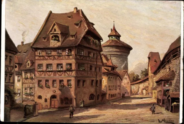 Nürnberg Albrecht Dürer Haus - Ludwig Mößler farbig  Postkarte AK PK ungelaufen