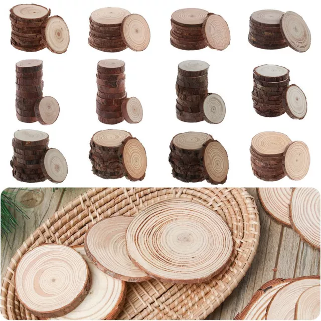 Table Craft Decor Natural Pine Tree Bark Log Wood Slices Wooden Circles Round