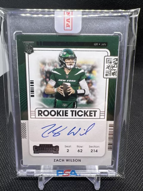 Zach Wilson 2021 Panini Contenders Optic Rookie Ticket Auto RC Autograph NY Jets