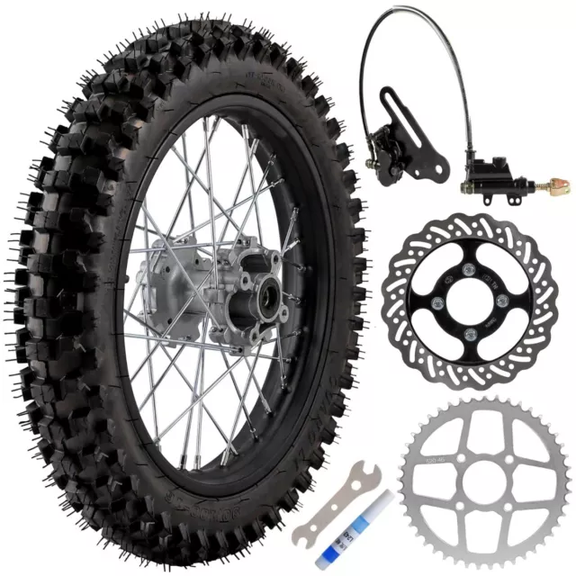 16" 90/100-16 Rear Tire Rim Brake for Big Wheel Pit Dirt Bike KLX140 CRF150 100