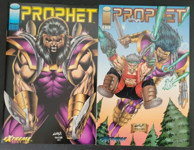 Prophet #1 & 2 (1993) Image Comics Rob Liefeld Story & Cover Art! Dan Panosian!